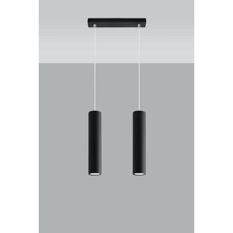 Lampa Wisząca Lagos 2 Czarny SL.0328 Sollux