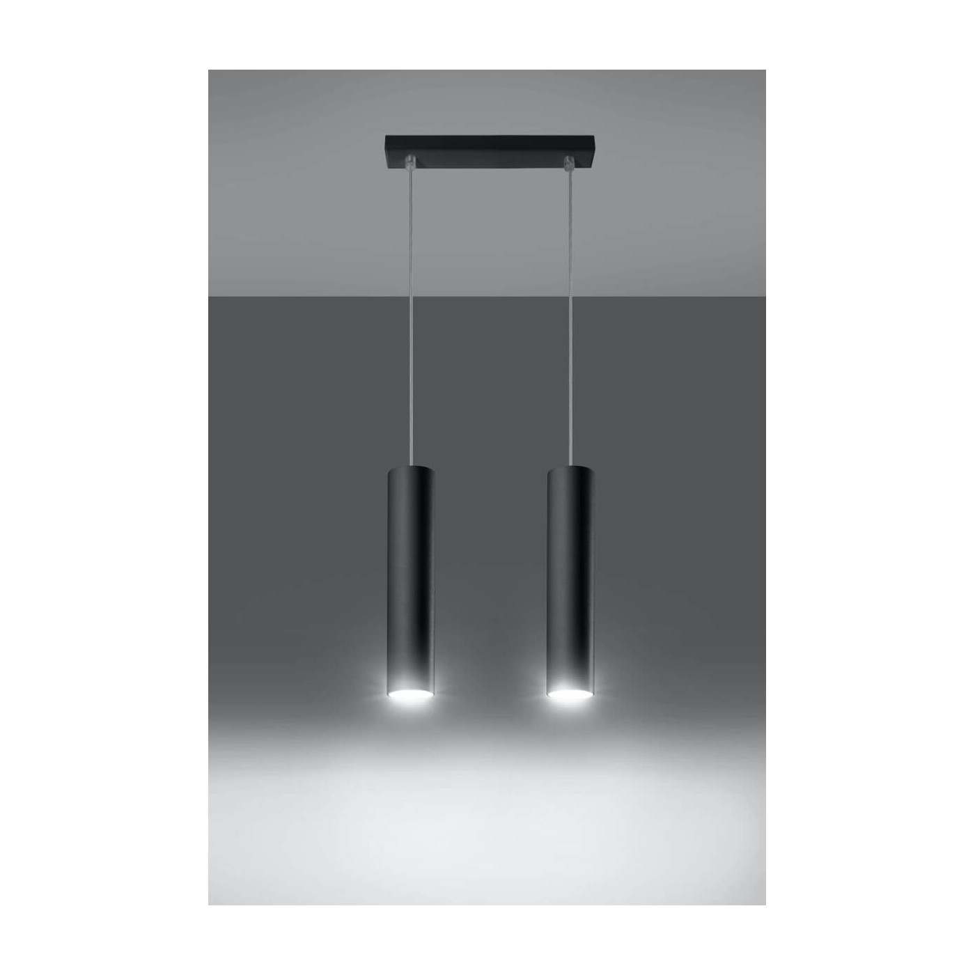 Lampa Wisząca Lagos 2 Czarny SL.0328 Sollux