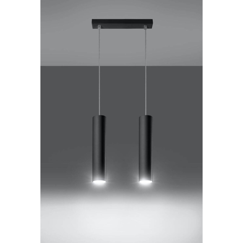 Lampa Wisząca Lagos 2 Czarny SL.0328 Sollux