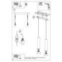 Lampa Wisząca Lagos 2 Czarny SL.0328 Sollux