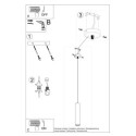 Lampa Wisząca Luvo 1 Szary/Czarny SL.0653 Sollux