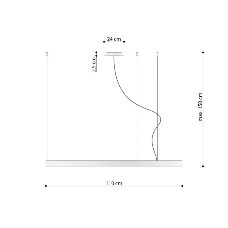 Żyrandol Rio 110 Czarny LED 3000K TH.103 Sollux