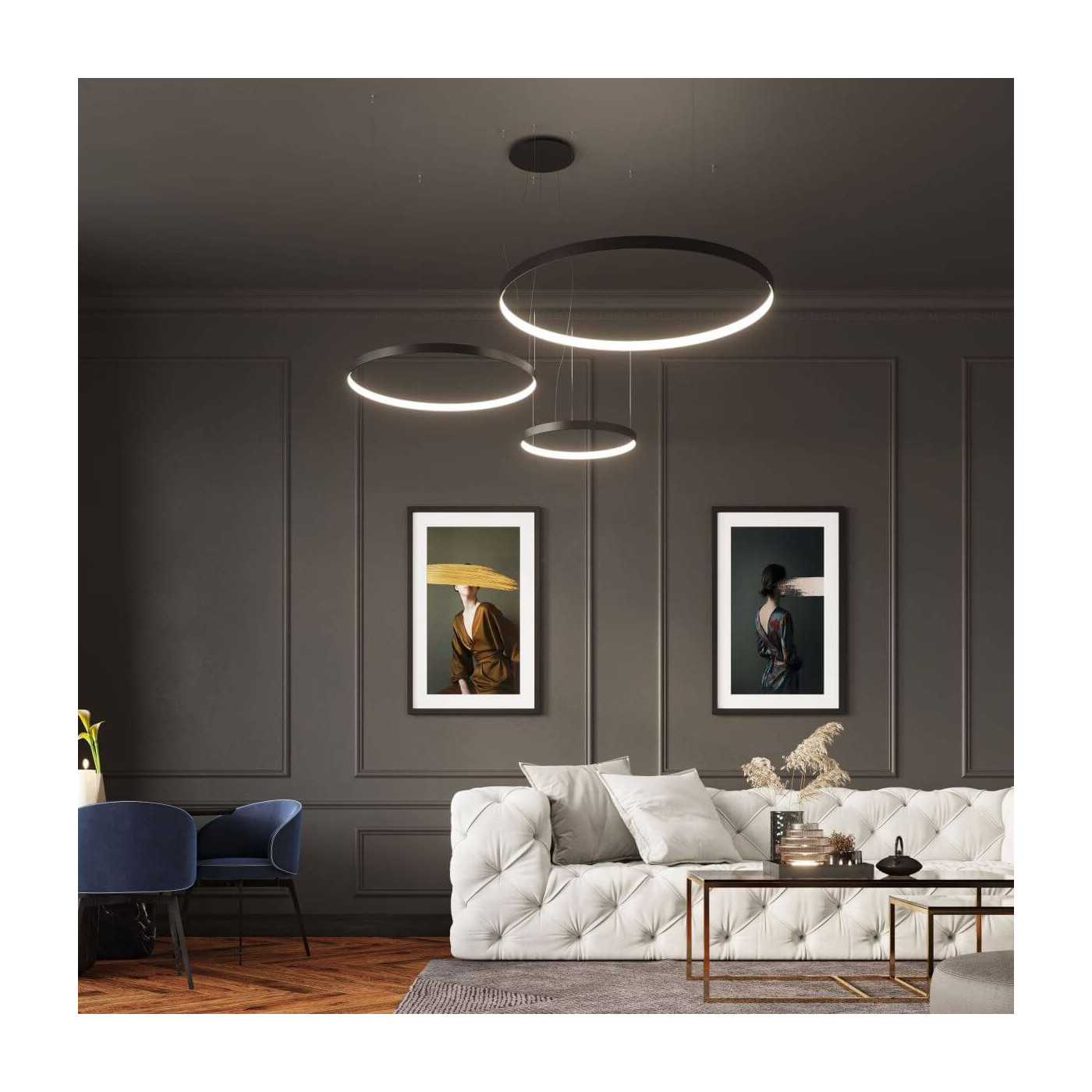 Żyrandol Rio 110 Czarny LED 3000K TH.103 Sollux