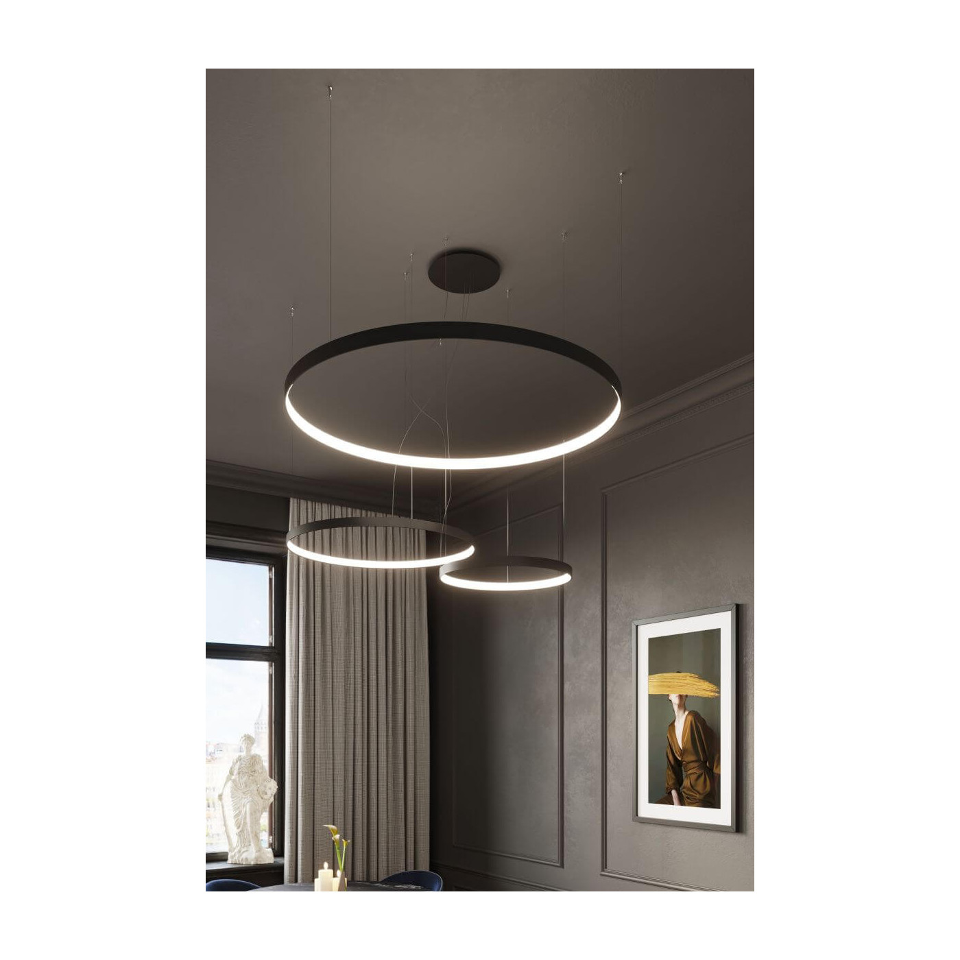 Żyrandol Rio 78 Czarny LED 3000K TH.101 Sollux