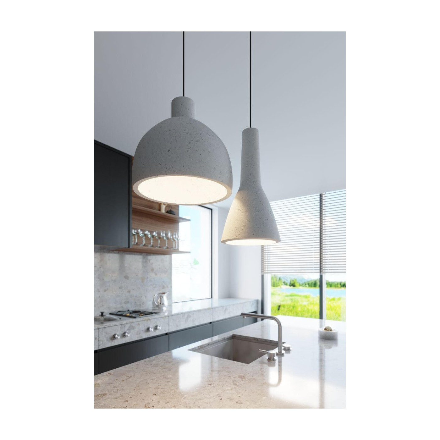 Lampa Wisząca Szary Damaso SL.0281 Sollux