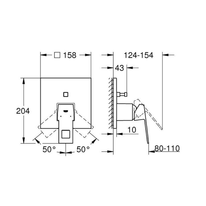 Bateria Wannowa Do Obsługi Dwóch Wyjść Wody Eurocube Brushed Hard Graphite 24062AL0 Grohe