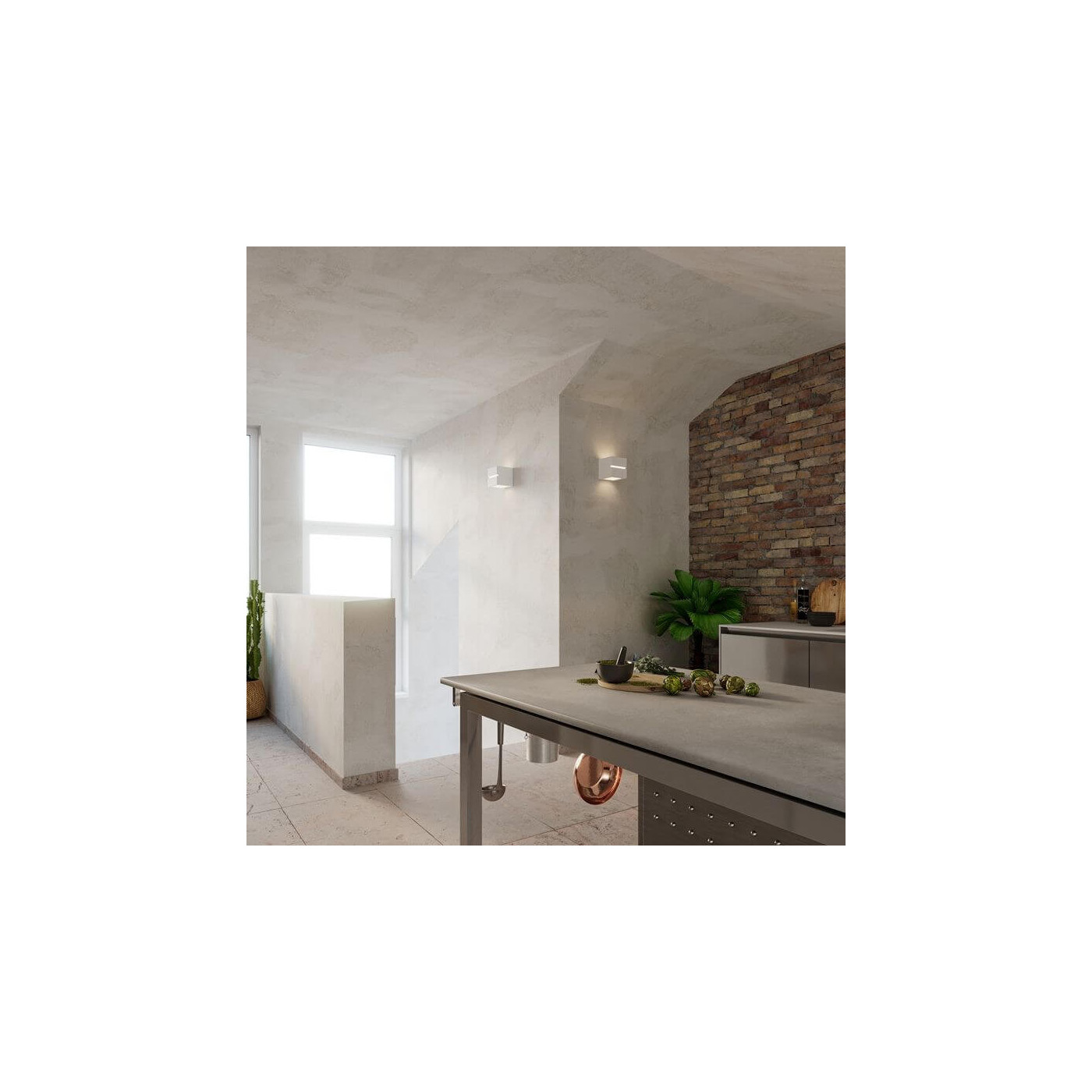 Kinkiet Ceramiczny Leo Line Biały SL.0230 Sollux