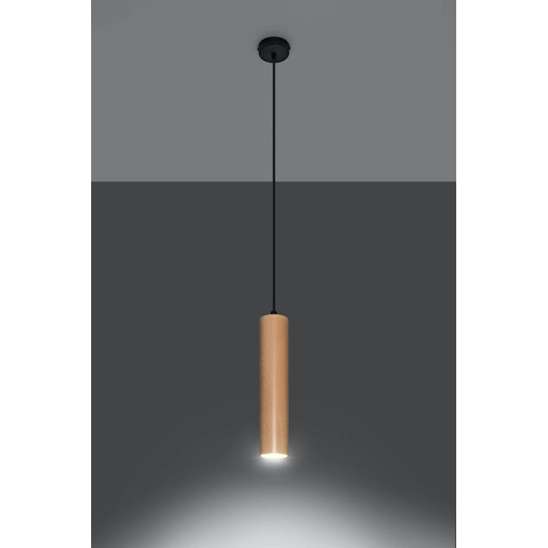 Lampa Wisząca Lino 1 Naturalne Drewno SL.0636 Sollux
