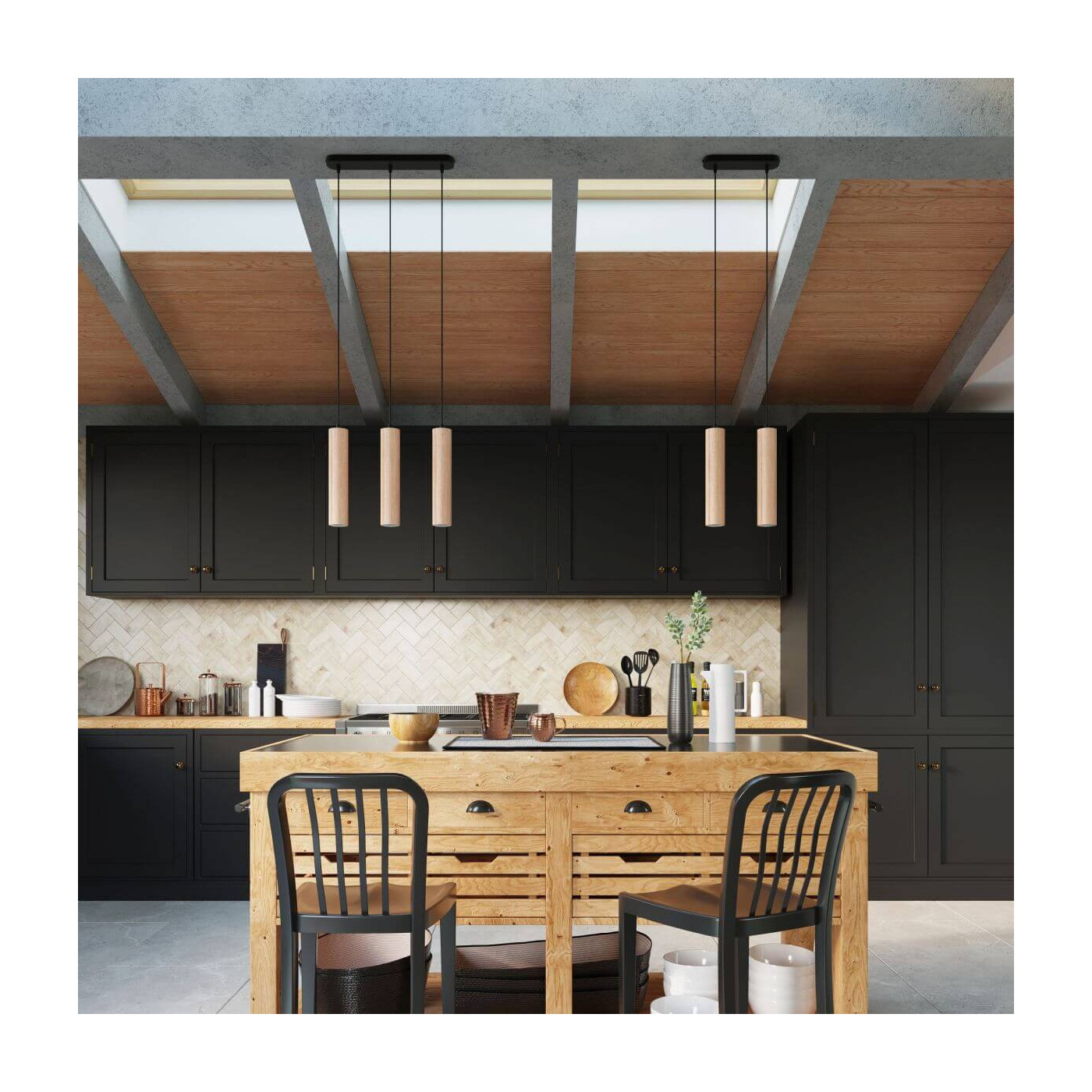 Lampa Wisząca Lino 1 Naturalne Drewno SL.0636 Sollux