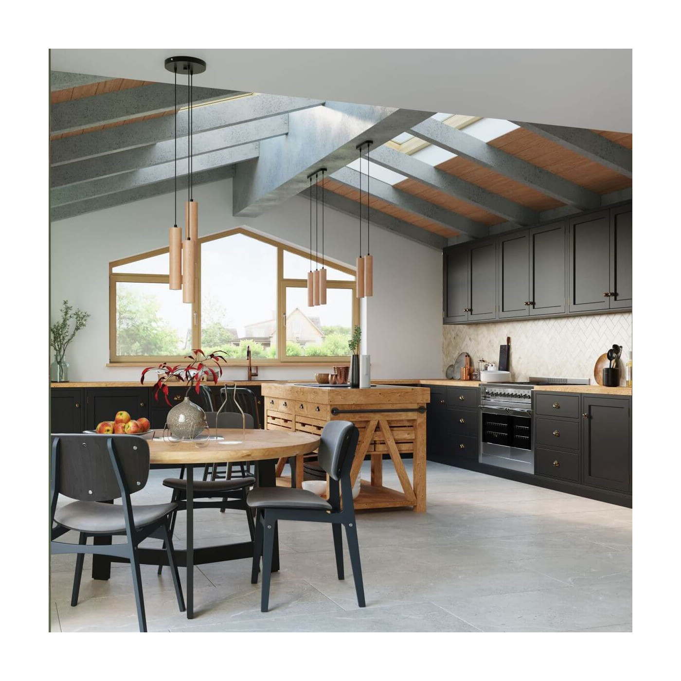 Lampa Wisząca Lino 1 Naturalne Drewno SL.0636 Sollux