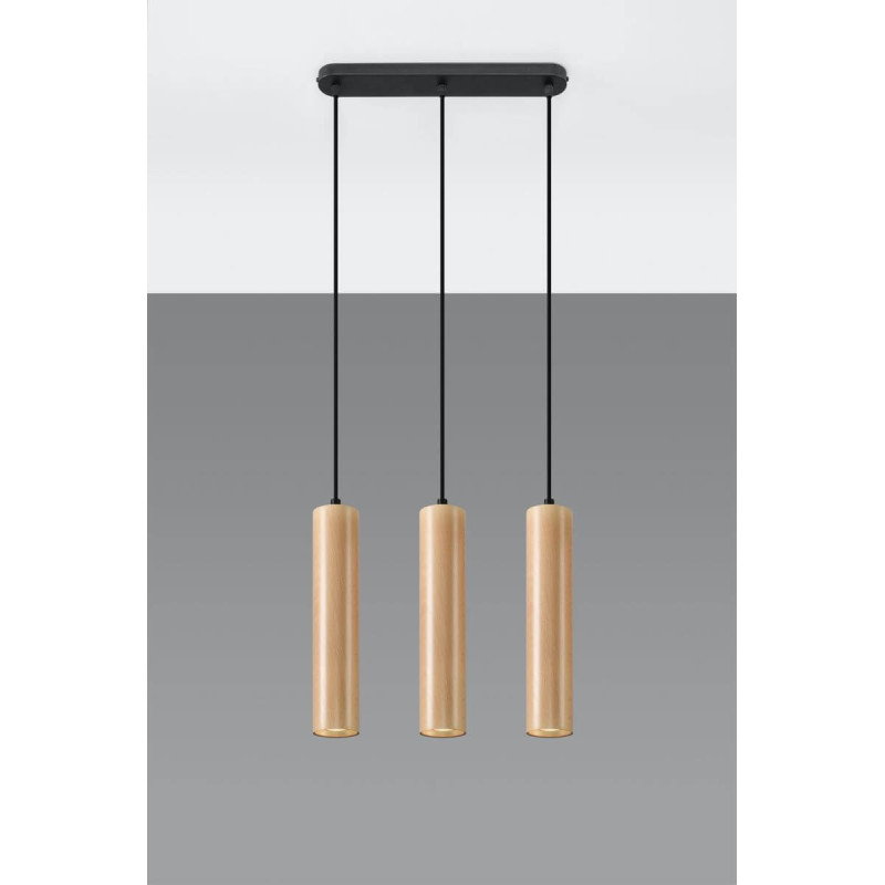 Lampa Wisząca Lino Naturalne Drewno 3 SL.0638 Sollux