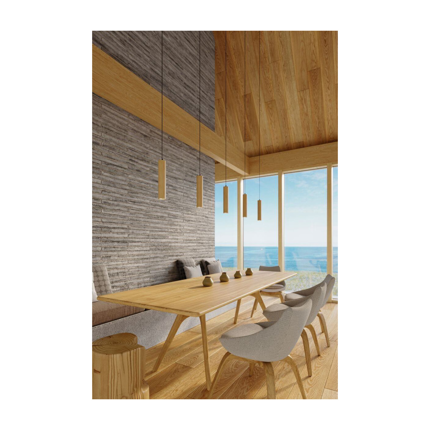 Lampa Wisząca Lino Naturalne Drewno 3 SL.0638 Sollux