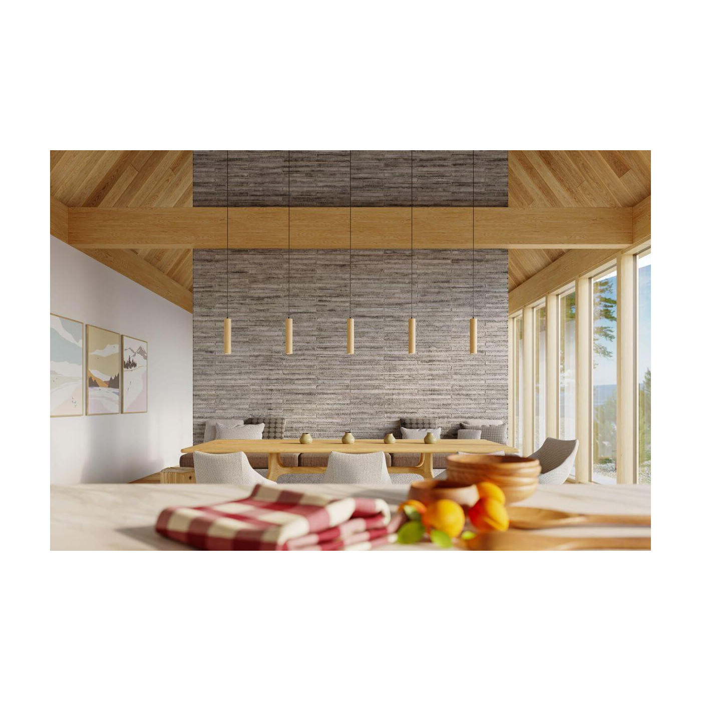 Lampa Wisząca Lino Naturalne Drewno 3 SL.0638 Sollux
