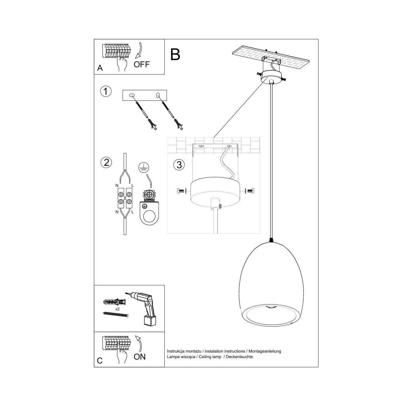 Lampa Wisząca Ceramiczna Flawiusz SL.0848 Sollux