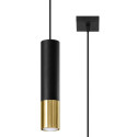 Lampa Wisząca Loopez 1 Czarny/Złoty SL.0952 Sollux