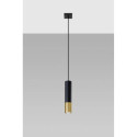 Lampa Wisząca Loopez 1 Czarny/Złoty SL.0952 Sollux