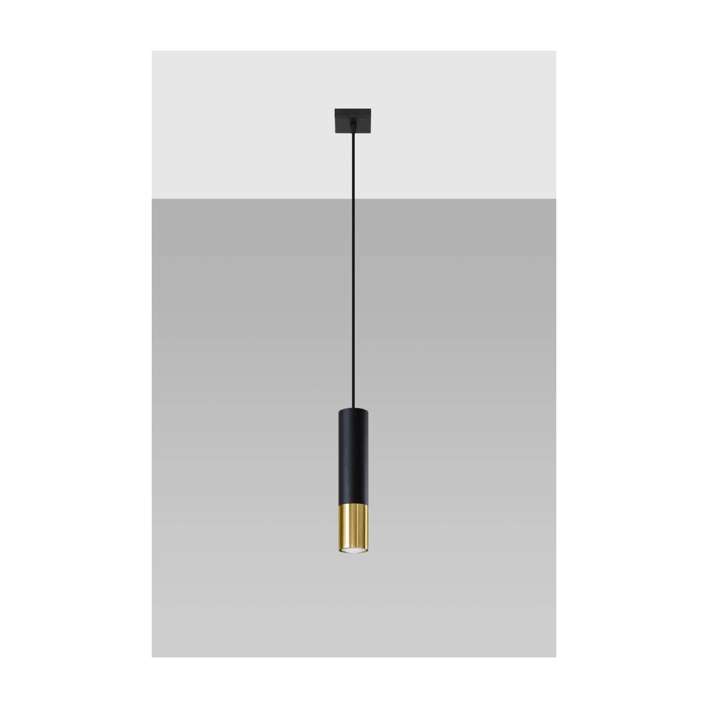 Lampa Wisząca Loopez 1 Czarny/Złoty SL.0952 Sollux