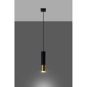 Lampa Wisząca Loopez 1 Czarny/Złoty SL.0952 Sollux