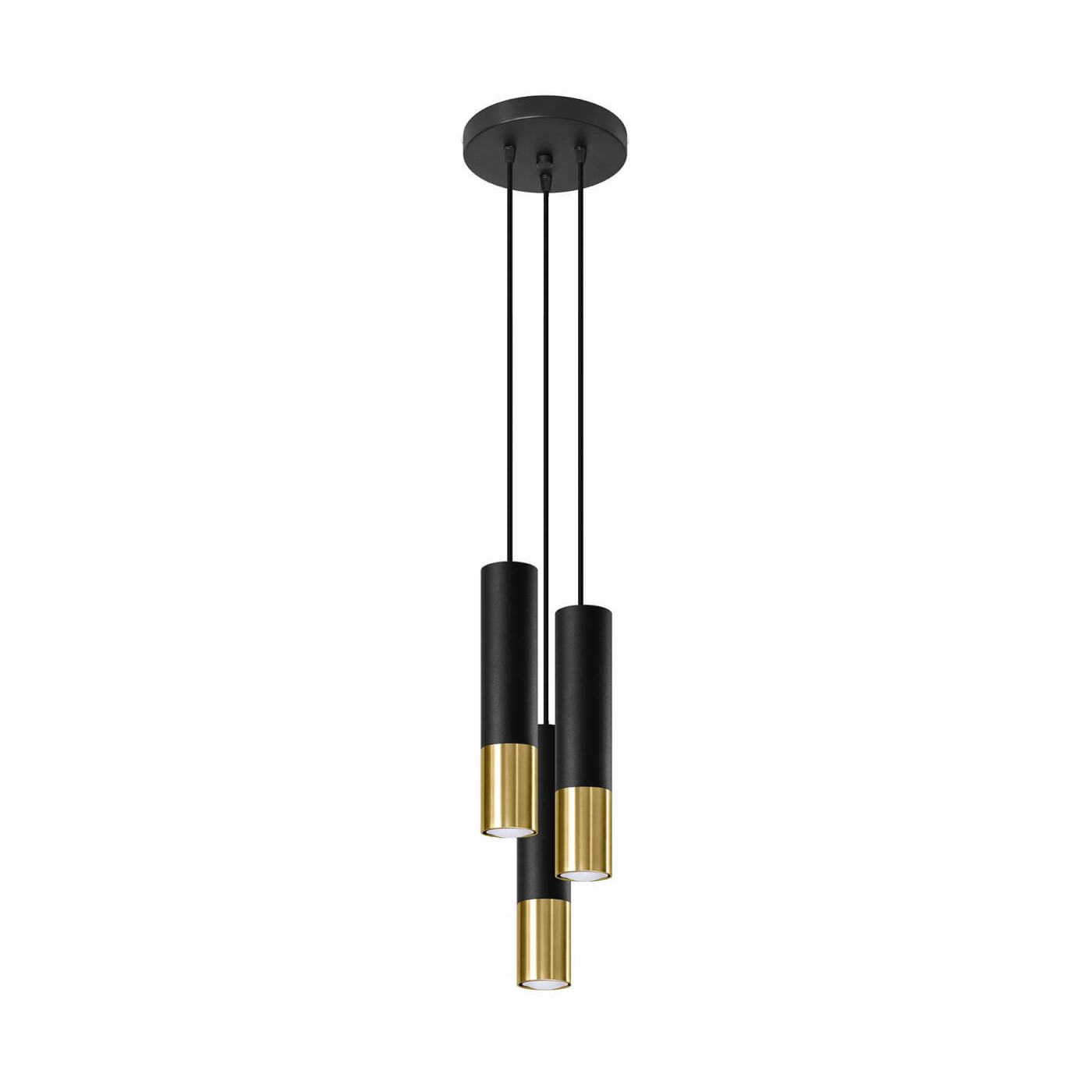 Lampa Wisząca Loopez 3P Czarny/Złoty SL.0955 Sollux
