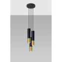 Lampa Wisząca Loopez 3P Czarny/Złoty SL.0955 Sollux