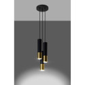 Lampa Wisząca Loopez 3P Czarny/Złoty SL.0955 Sollux