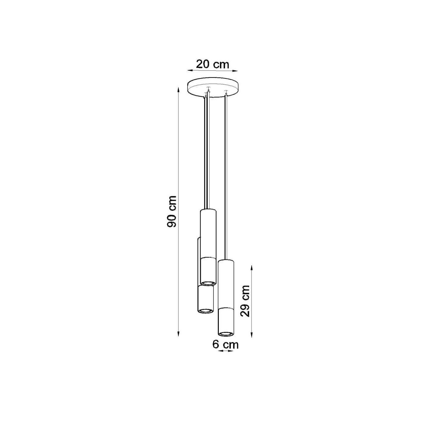 Lampa Wisząca Loopez 3P Czarny/Złoty SL.0955 Sollux