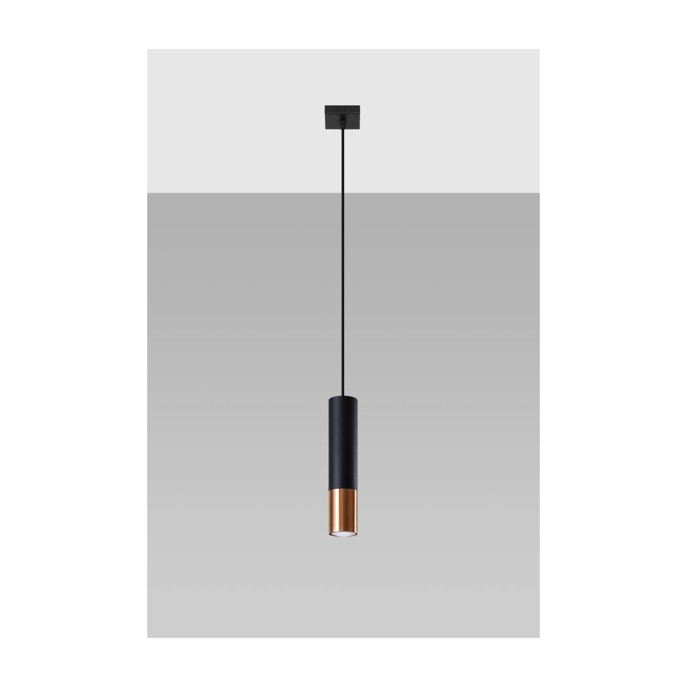 Lampa Wisząca Loopez 1 Czarny/Miedziany SL.0946 Sollux