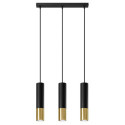 Lampa Wisząca Loopez 3L Czarny/Złoty SL.0954 Sollux