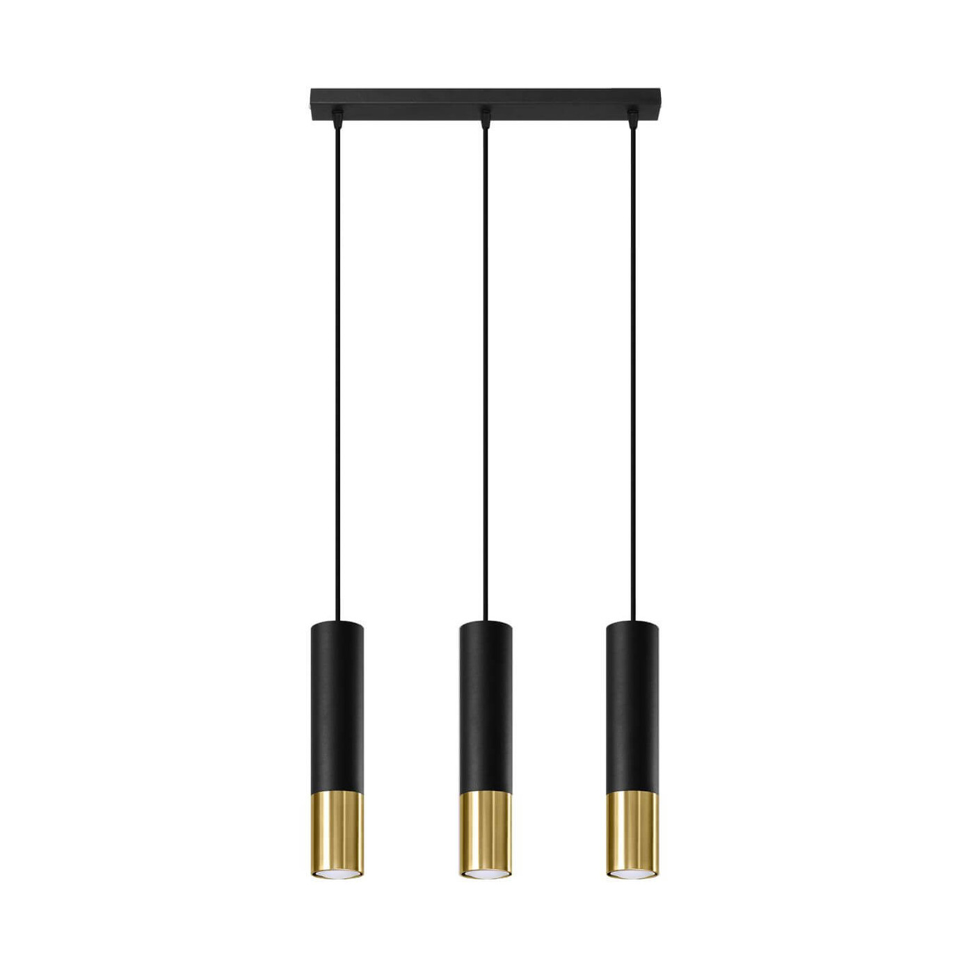 Lampa Wisząca Loopez 3L Czarny/Złoty SL.0954 Sollux