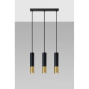 Lampa Wisząca Loopez 3L Czarny/Złoty SL.0954 Sollux