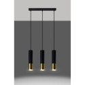 Lampa Wisząca Loopez 3L Czarny/Złoty SL.0954 Sollux