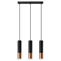 Lampa Wisząca Loopez 3L Czarny/Miedziany SL.0948 Sollux
