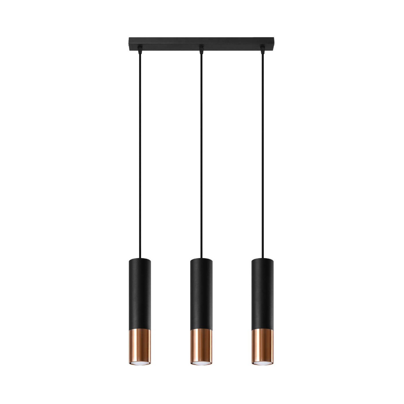 Lampa Wisząca Loopez 3L Czarny/Miedziany SL.0948 Sollux