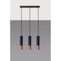 Lampa Wisząca Loopez 3L Czarny/Miedziany SL.0948 Sollux