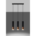 Lampa Wisząca Loopez 3L Czarny/Miedziany SL.0948 Sollux