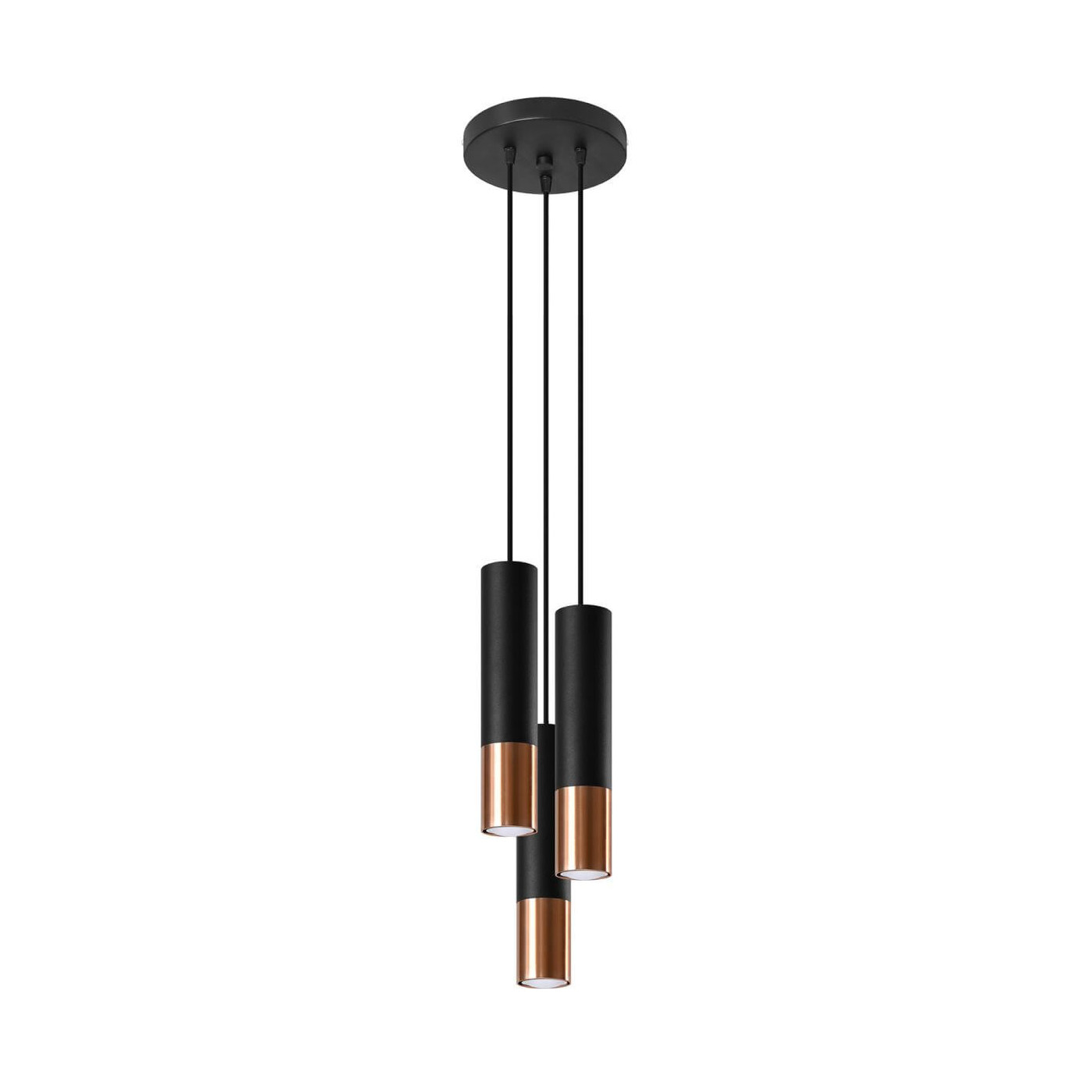 Lampa Wisząca Loopez 3P Czarny/Miedziany SL.0949 Sollux