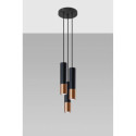 Lampa Wisząca Loopez 3P Czarny/Miedziany SL.0949 Sollux