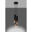 Lampa Wisząca Loopez 3P Czarny/Miedziany SL.0949 Sollux