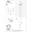 Lampa Wisząca Loopez 3P Czarny/Miedziany SL.0949 Sollux
