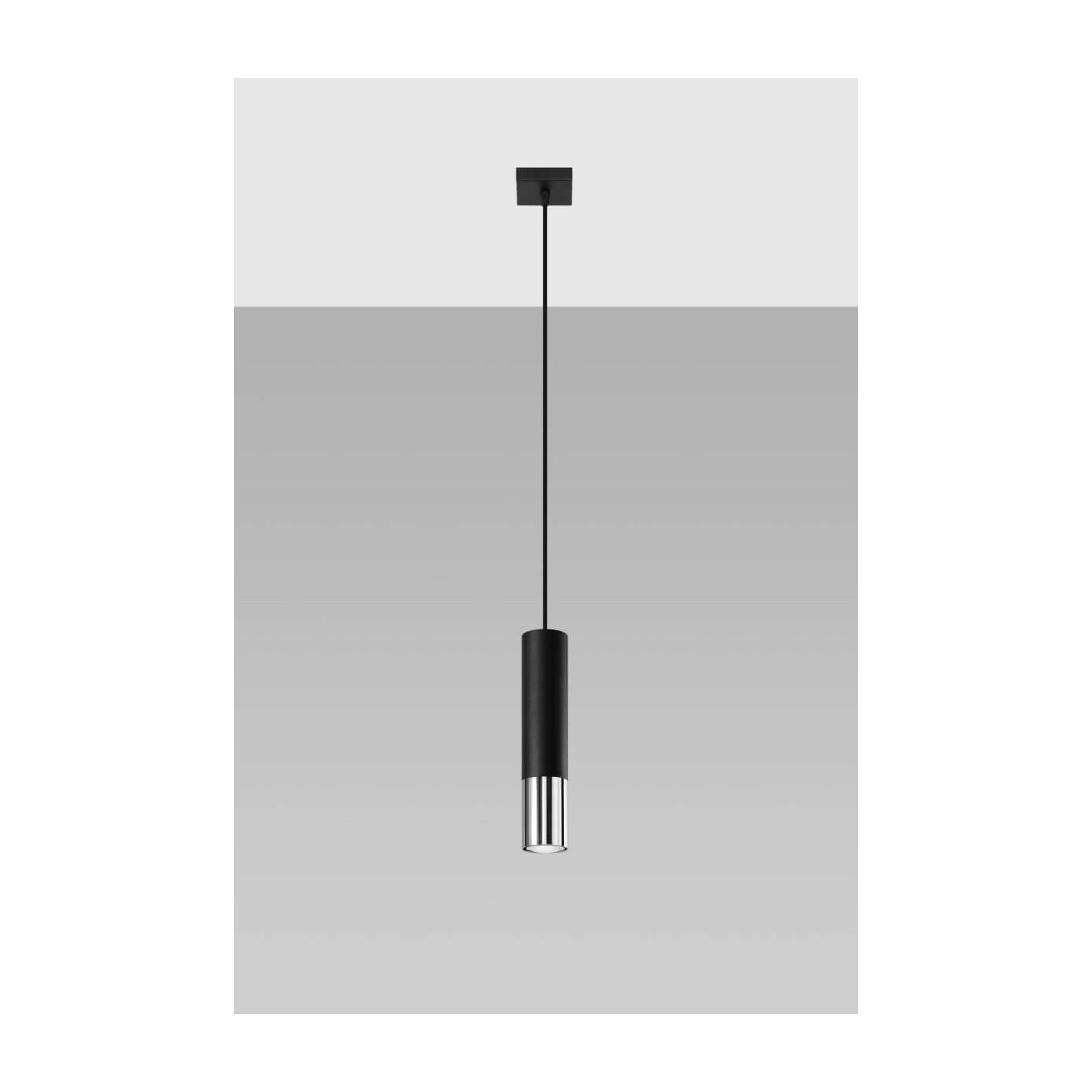 Lampa Wisząca Loopez 1 Czarny/Chrom SL.0940 Sollux