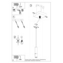 Lampa Wisząca Loopez 1 Czarny/Chrom SL.0940 Sollux