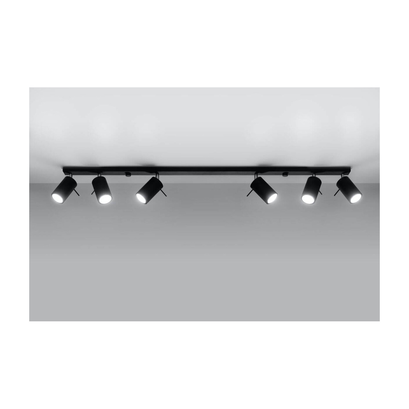 Plafon Ring 6L Czarny SL.0334 Sollux