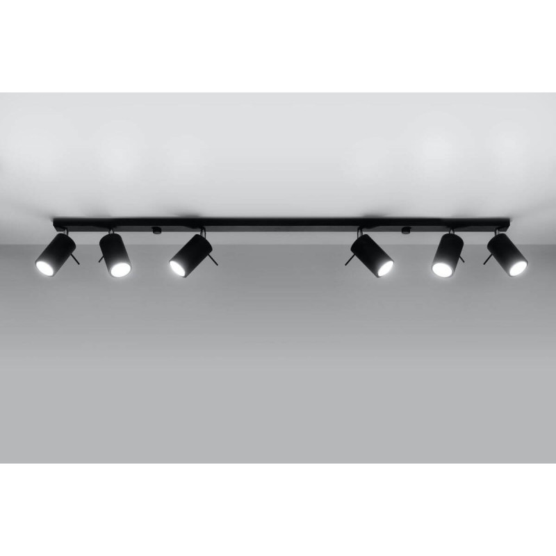 Plafon Ring 6L Czarny SL.0334 Sollux
