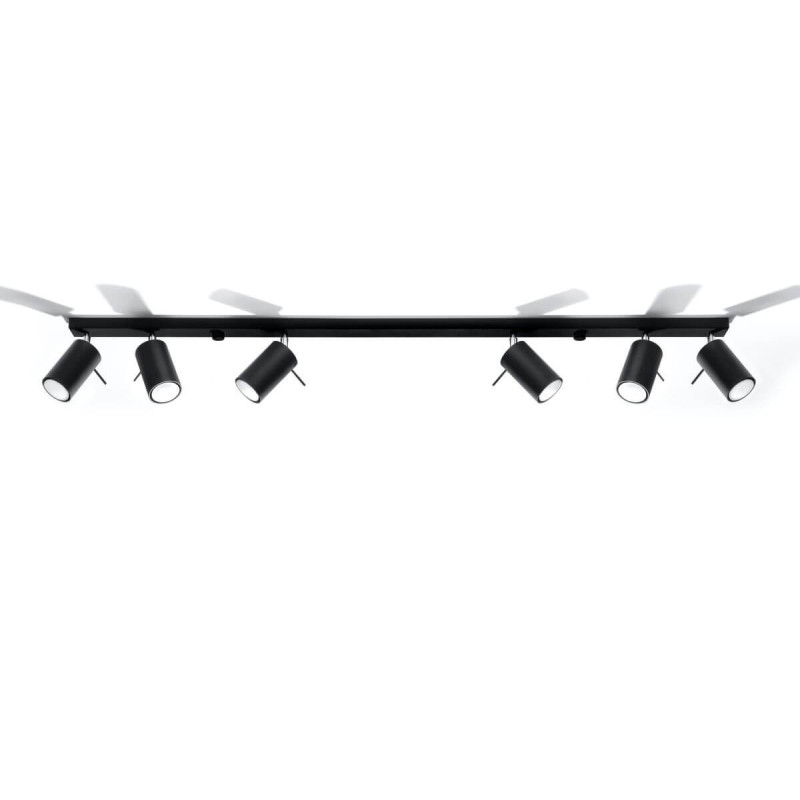 Plafon Ring 6L Czarny SL.0334 Sollux