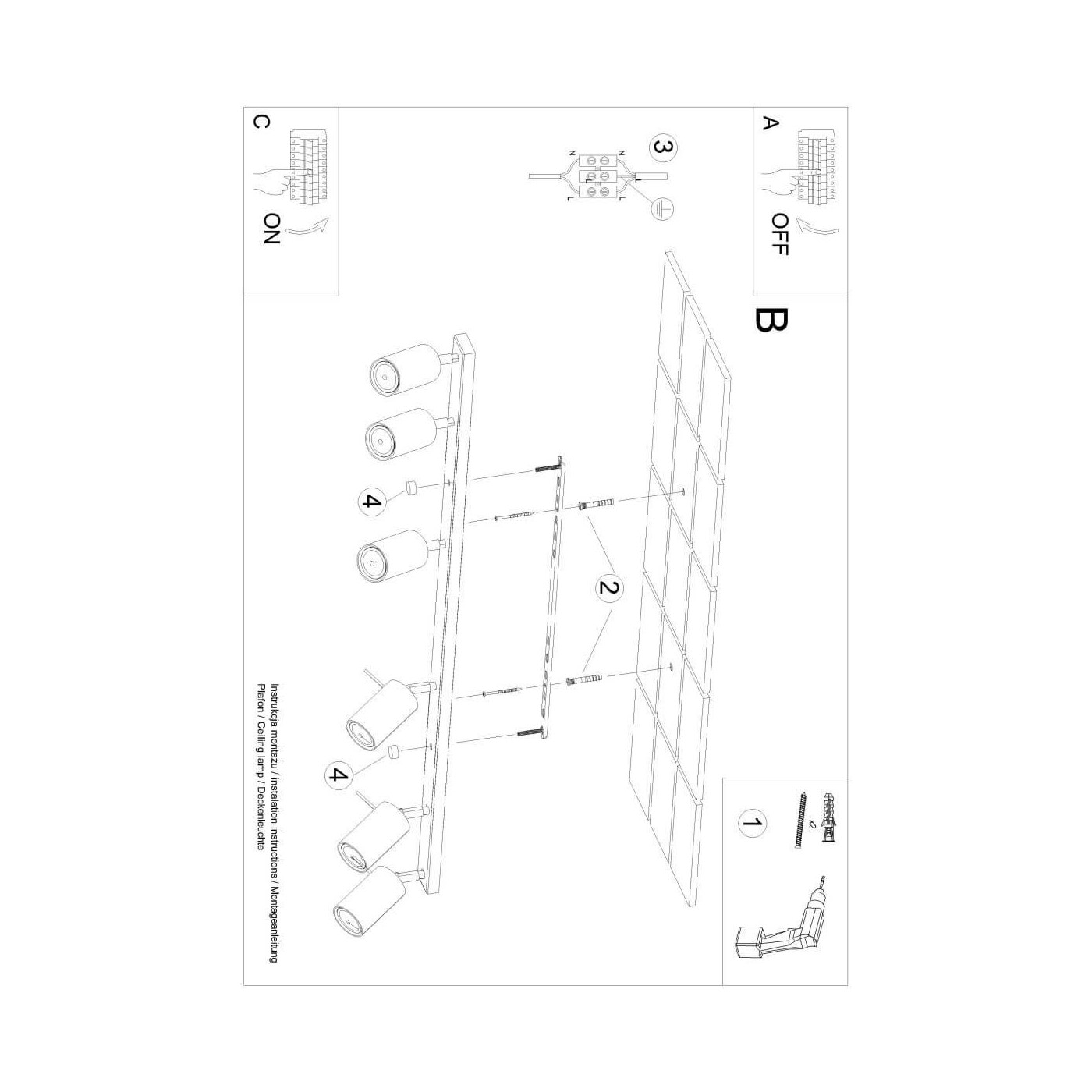 Plafon Ring 6L Biały SL.0333 Sollux