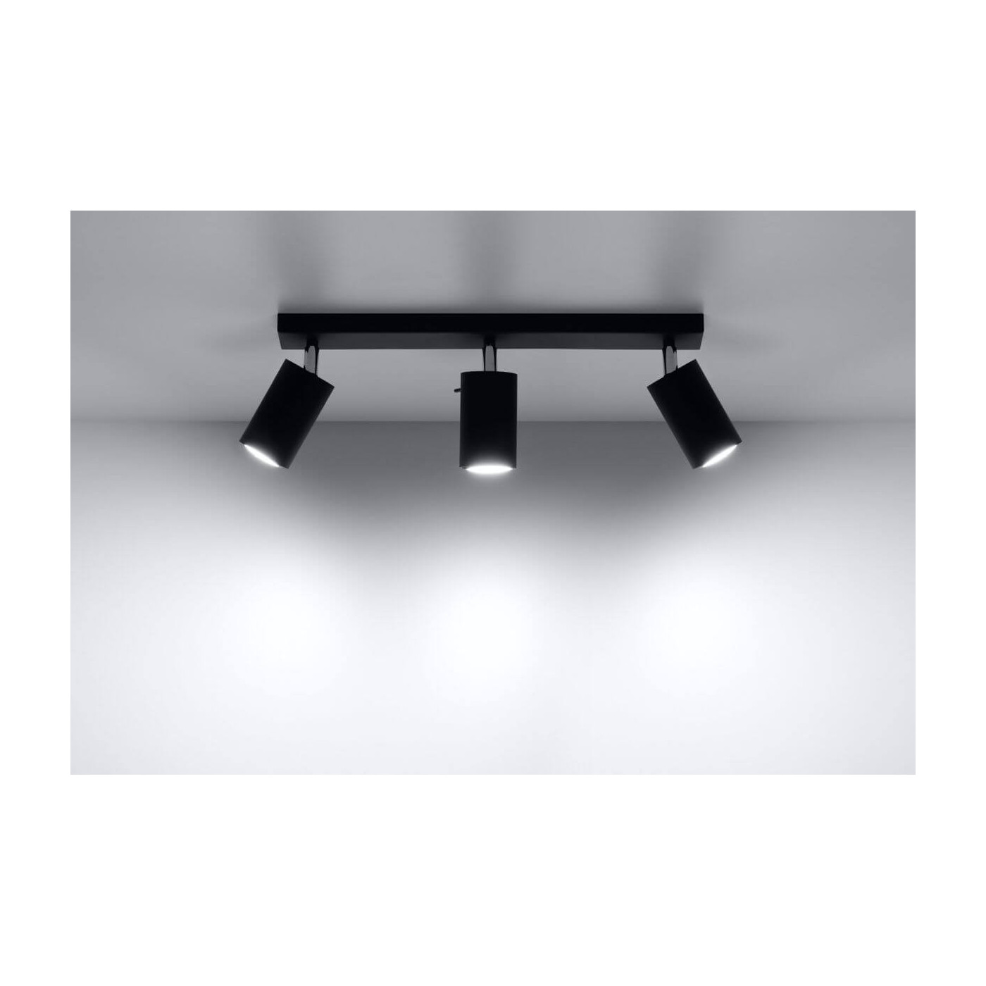 Plafon Ring 3 Czarny SL.0093 Sollux
