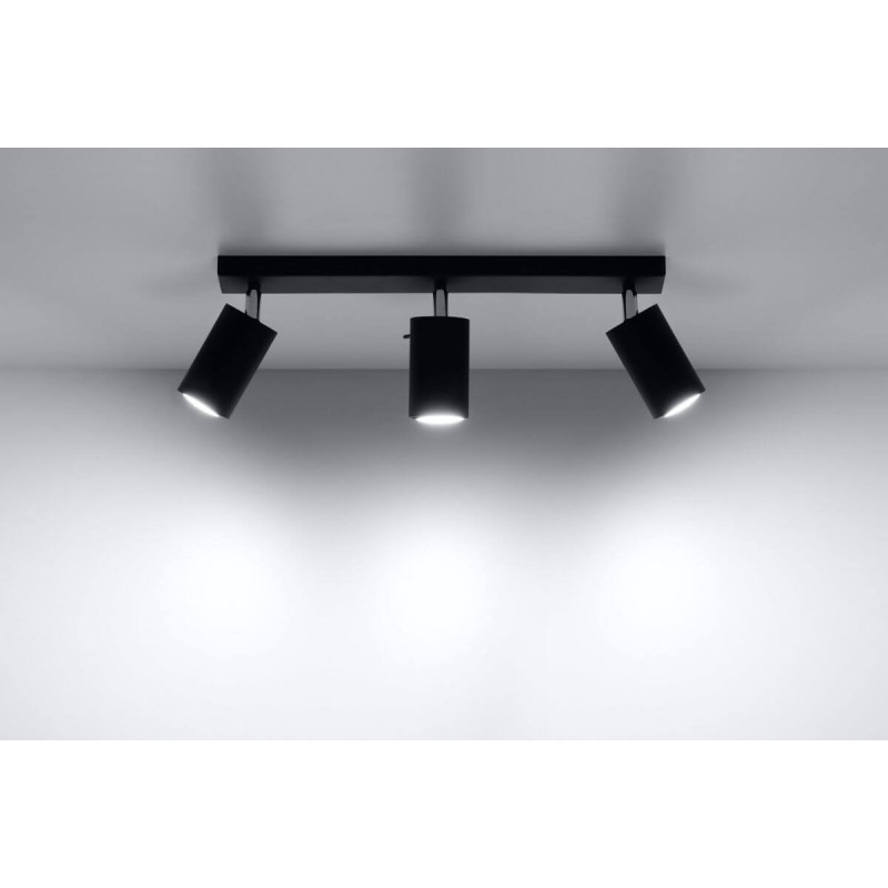 Plafon Ring 3 Czarny SL.0093 Sollux