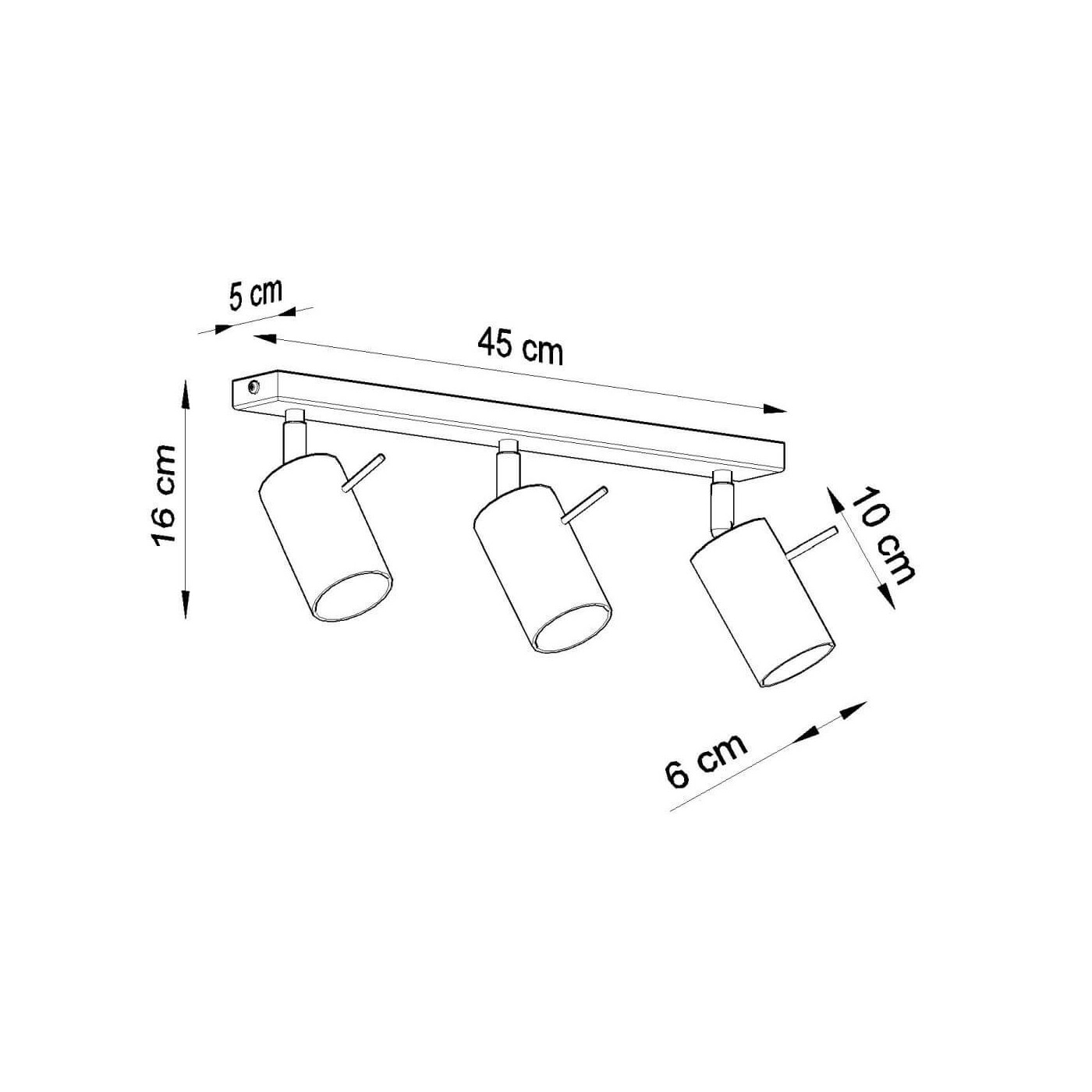 Plafon Ring 3 Czarny SL.0093 Sollux