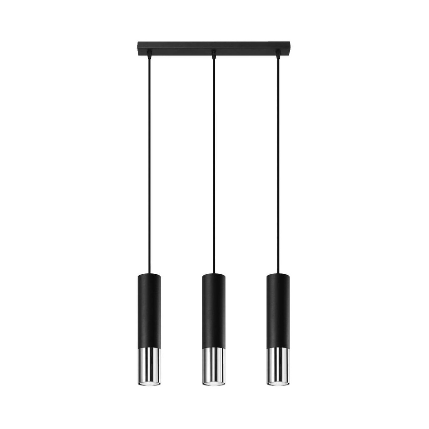 Lampa Wisząca Loopez 3L Czarny/Chrom SL.0942 Sollux