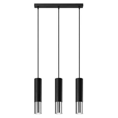 Lampa Wisząca Loopez 3L Czarny/Chrom SL.0942 Sollux